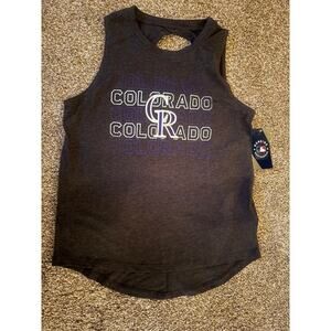 NEW MLB Baseball Colorado Rockies‎ Women's size Small Tank top Gray Purple!